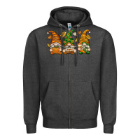 Charcoal Heather Fall Gnomes Zipper Hoodie - texasbilliewilder