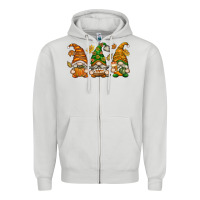 Dove Grey Fall Gnomes Zipper Hoodie - texasbilliewilder