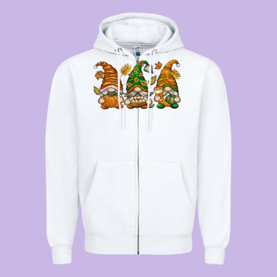 Fall Gnomes Zipper Hoodie Designed By Texasbilliewilder