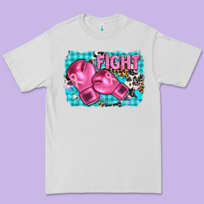 Fight With Boxing Gloves And Cancer Ribbon Premium Tee Designed By Adodesignshop