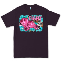 Plum fight with boxing gloves and cancer ribbon Premium Tee - AdoDesignShop