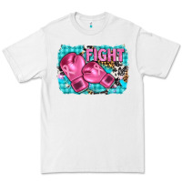 White fight with boxing gloves and cancer ribbon Premium Tee - AdoDesignShop