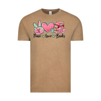 Vintage Coffee peace love books Vintage Tee - MaliasSmallBusiness
