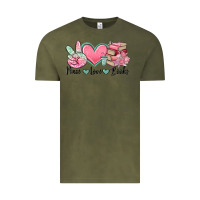 Vintage Olive peace love books Vintage Tee - MaliasSmallBusiness