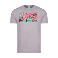 Vintage Zinc peace love books Vintage Tee - MaliasSmallBusiness
