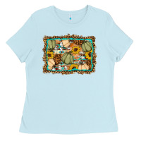 Baby Blue Fall pumpkin Ladies Tee - Artiststas