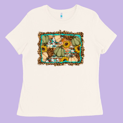 Fall Pumpkin Ladies Tee Designed By Artiststas