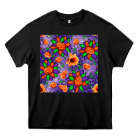 Black pumpkin flower halloween seamless pattern Heavy Core Tee - BundleAndBundleShop