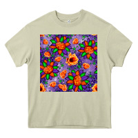 Mossy pumpkin flower halloween seamless pattern Heavy Core Tee - BundleAndBundleShop