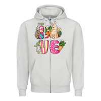 Dove Grey Love Easter Zipper Hoodie - NancyCooperArtShop