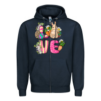 Navy Love Easter Zipper Hoodie - NancyCooperArtShop