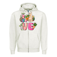 Oatmeal Heather Love Easter Zipper Hoodie - NancyCooperArtShop