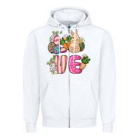 White Love Easter Zipper Hoodie - NancyCooperArtShop