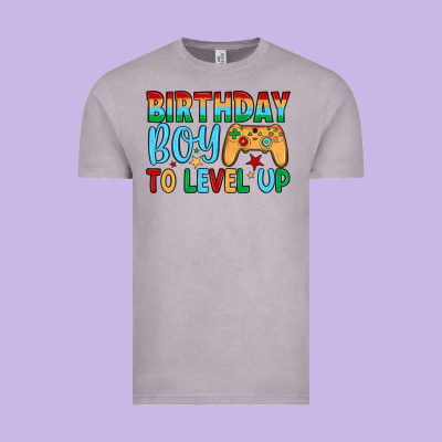 Birthday Boy To Level Up Vintage Tee Designed By Jahusdesignshop