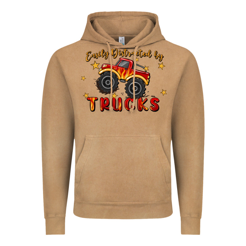 Easily Distracted By Trucks Vintage Hoodie by MaliasSmallBusiness | Teevron