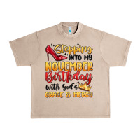 French Oak stepping into my november birthday Urban Heavy Tee - MaliasSmallBusiness