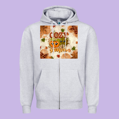 Fall Cozy Season Zipper Hoodie Designed By Texasbilliewilder