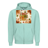 Seafoam Fall Cozy Season Zipper Hoodie - texasbilliewilder
