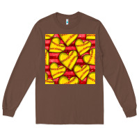 Chestnut softball hearts seamless pattern Long Sleeve Tee - BundleAndBundleShop