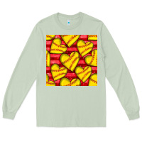 Matcha softball hearts seamless pattern Long Sleeve Tee - BundleAndBundleShop