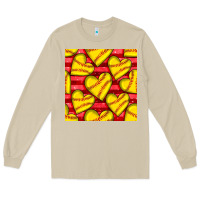 Mushroom softball hearts seamless pattern Long Sleeve Tee - BundleAndBundleShop