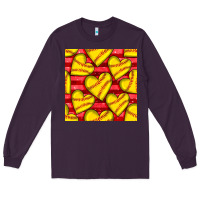 Plum softball hearts seamless pattern Long Sleeve Tee - BundleAndBundleShop