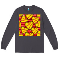 Smoke softball hearts seamless pattern Long Sleeve Tee - BundleAndBundleShop