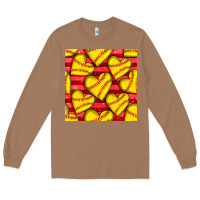 Toasted Coconut softball hearts seamless pattern Long Sleeve Tee - BundleAndBundleShop