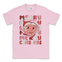Bubblegum Pink merry christmas smiling face Classic Tee - MaliasSmallBusiness