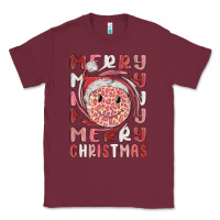 Burgundy merry christmas smiling face Classic Tee - MaliasSmallBusiness