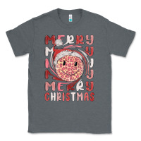 Charcoal Heather merry christmas smiling face Classic Tee - MaliasSmallBusiness