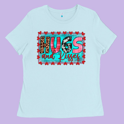 Hugs And Kisses Ladies Tee Designed By Jahusdesignshop