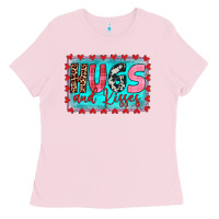 Bubblegum Pink hugs and kisses Ladies Tee - JahusDesignShop