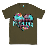 Army Green mommy leopard turquoise heart Classic Tee - JahusDesignShop