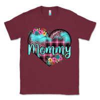 Burgundy mommy leopard turquoise heart Classic Tee - JahusDesignShop