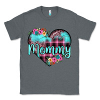 Charcoal Heather mommy leopard turquoise heart Classic Tee - JahusDesignShop