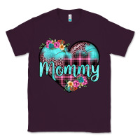 Plum mommy leopard turquoise heart Classic Tee - JahusDesignShop
