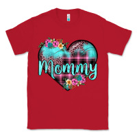 Red mommy leopard turquoise heart Classic Tee - JahusDesignShop
