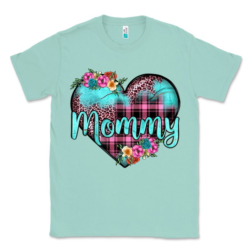 Mommy Leopard Turquoise Heart Classic Tee by JahusDesignShop | Teevron