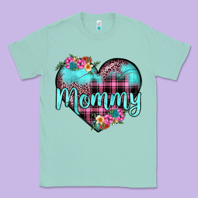 Mommy Leopard Turquoise Heart Classic Tee Designed By Jahusdesignshop