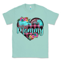Seafoam mommy leopard turquoise heart Classic Tee - JahusDesignShop