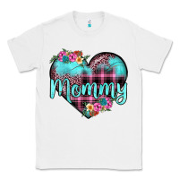 White mommy leopard turquoise heart Classic Tee - JahusDesignShop