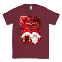 Burgundy valentines day gnomies Classic Tee - NancyCooperArtShop