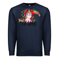 Navy Au-some Premium Sweatshirt - CowGirlArtShop