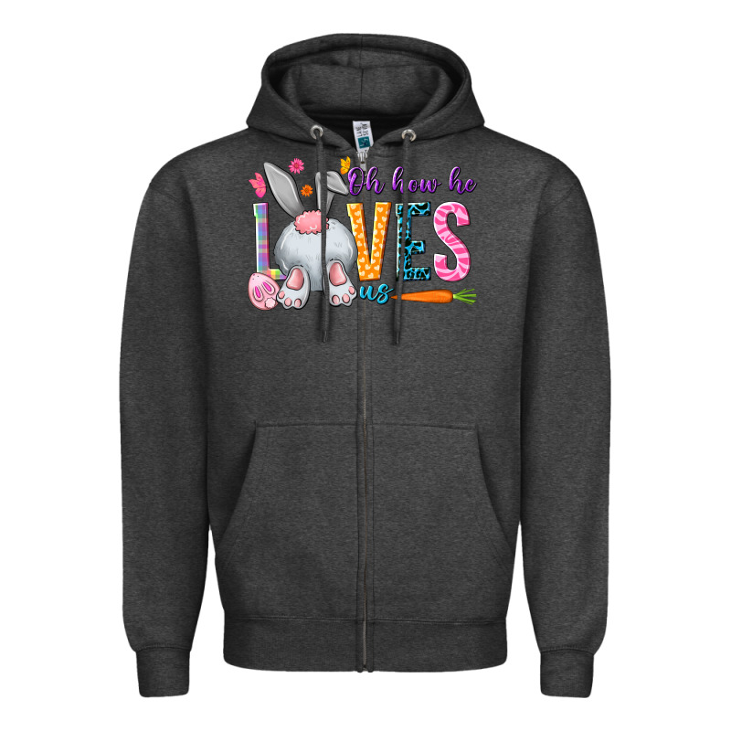 Oh How He Loves Us Zipper Hoodie by NancyCooperArtShop | Teevron