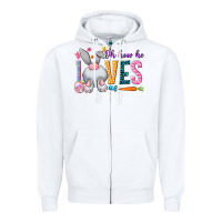 White Oh how he loves us Zipper Hoodie - NancyCooperArtShop