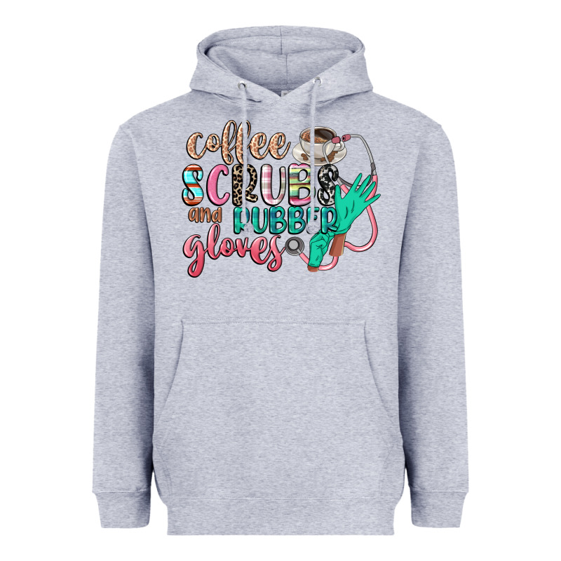 Coffee Scrubs And Rubber Gloves Heavyweight Hoodie by CowGirlArtShop | Teevron