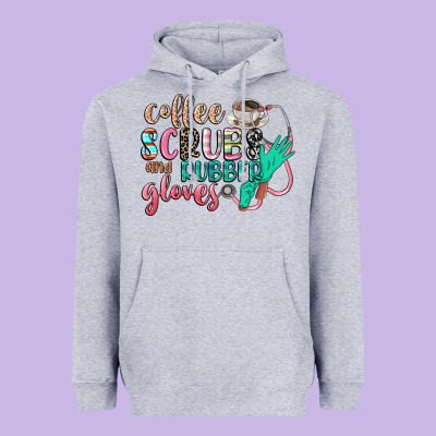 Coffee Scrubs And Rubber Gloves Heavyweight Hoodie Designed By Cowgirlartshop