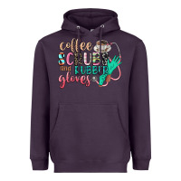 Plum coffee scrubs and rubber gloves Heavyweight Hoodie - CowGirlArtShop