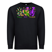 Black Peace Love Crawfish Premium Sweatshirt - HowdyJamesFarm